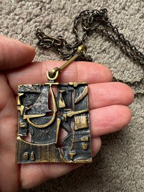 Brutalist Jorma Laine Finland Bronze Vintage Necklace
